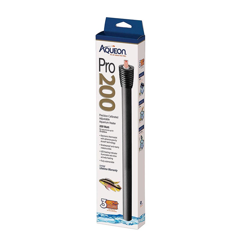Aqueon Adjustable Pro Aquarium Heater, 200W - Image 1
